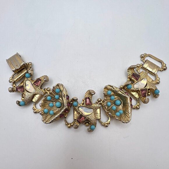 Enchanted Starfish and Sea Shells Vintage Bracelet - Picture 3 of 8